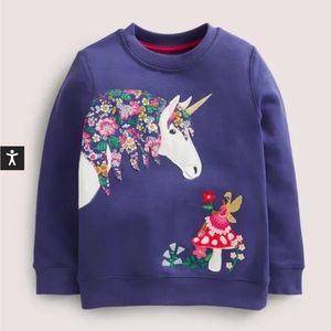 NWT Mini Boden Cosy Appliqué Sweatshirt